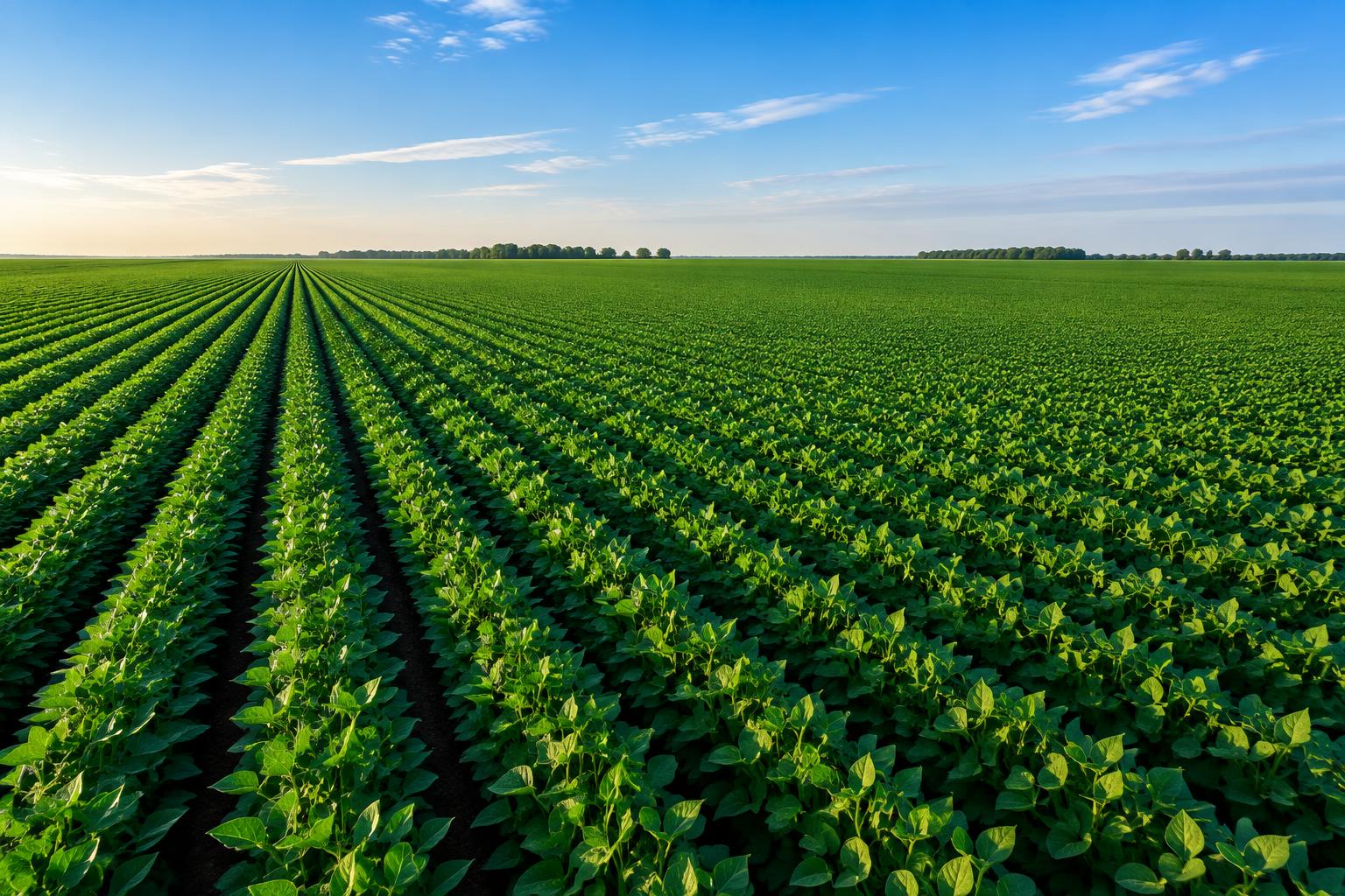 Green agricultural crop fields in Brazil